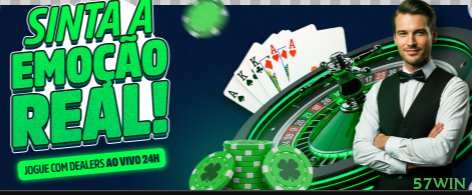 Cassino ao vivo da 57win com dealers reais